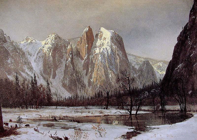 Albert Bierstadt Cathedral Rock, Yosemite Valley, California oil painting picture